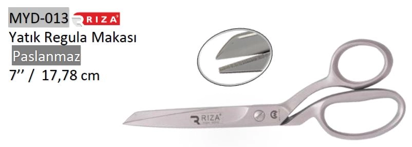 Rıza 8750-7 Paslanmaz Çelik Yatık Regula Makası No: 7 – 17,78 cm (MYD-013)