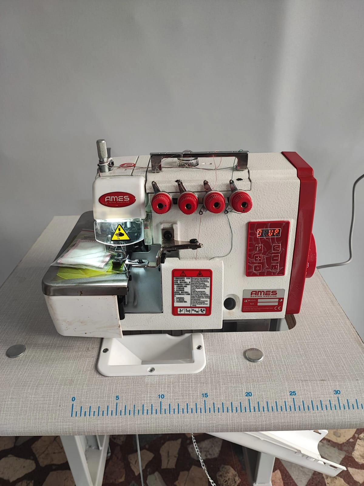 AS-747-ED Ames Mekanik 4 İplik  Overlok Makinası ( 60 cm mini masalı )