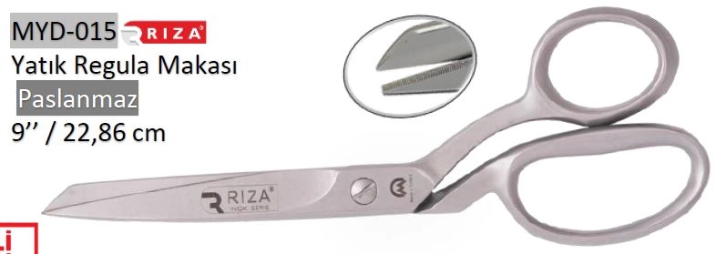 Rıza 8750-9 Paslanmaz Çelik Yatık Regula Makası No: 9 – 22,86 cm (MYD-015)