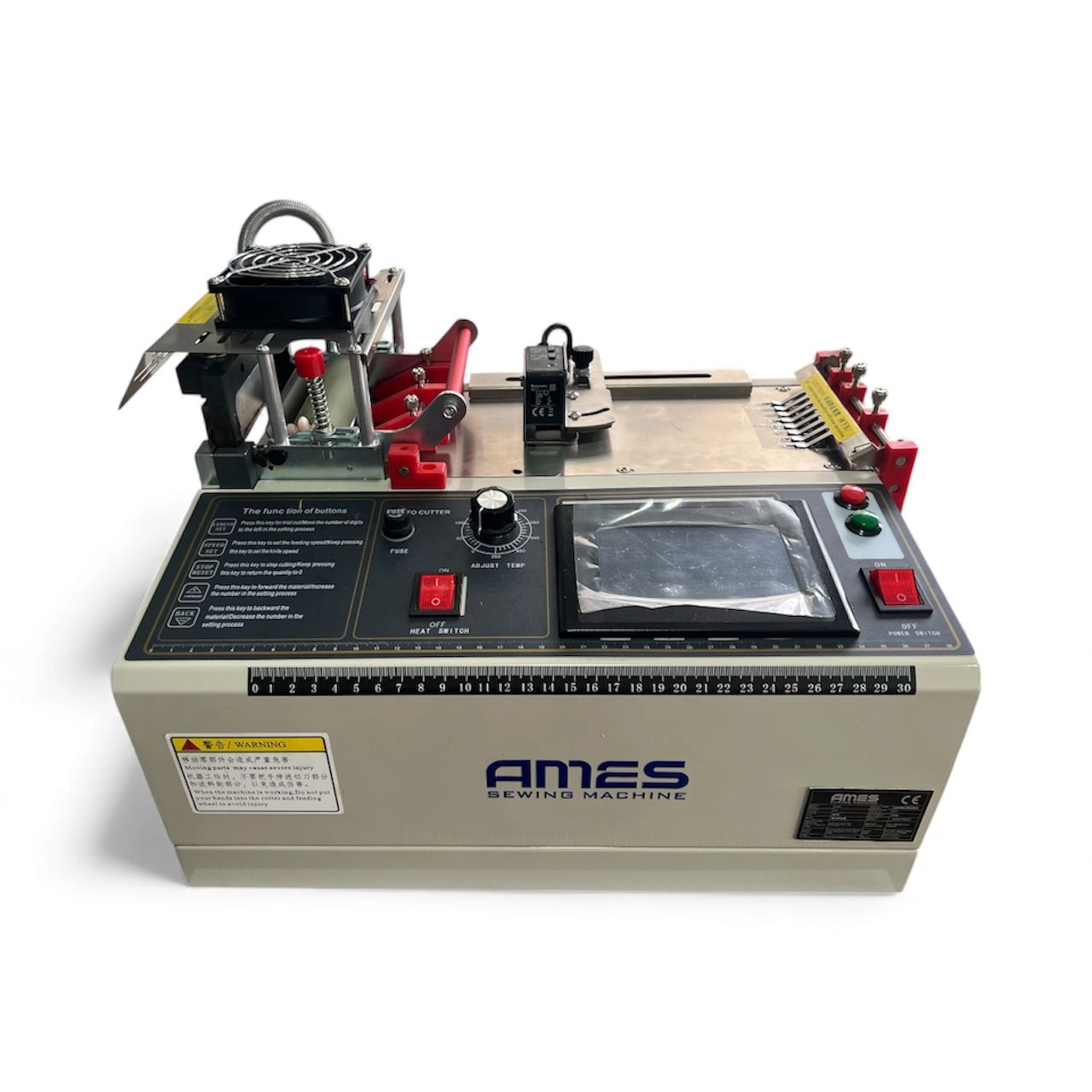 Ames 10 CM Çizgi Takipli Otomatik Sıcak Soğuk Giyotin  Boru / Hortum / Kumaş /Cırt Kesme Makinası