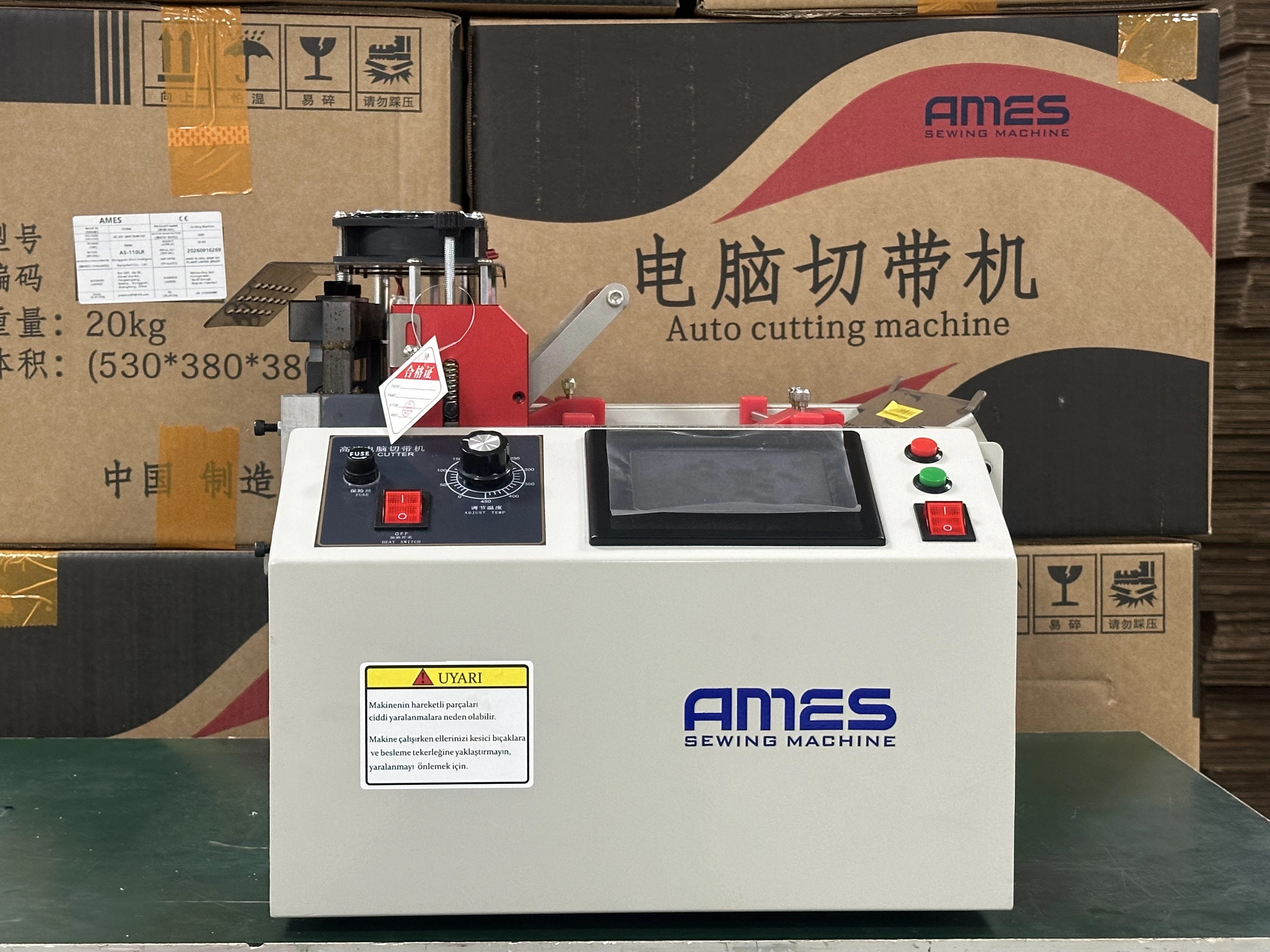 Ames 20 cm Otomatik Sıcak Soğuk Giyotin  Boru / Hortum / Kumaş / Cırt Kesme Makinası -AS-200LR-20CM