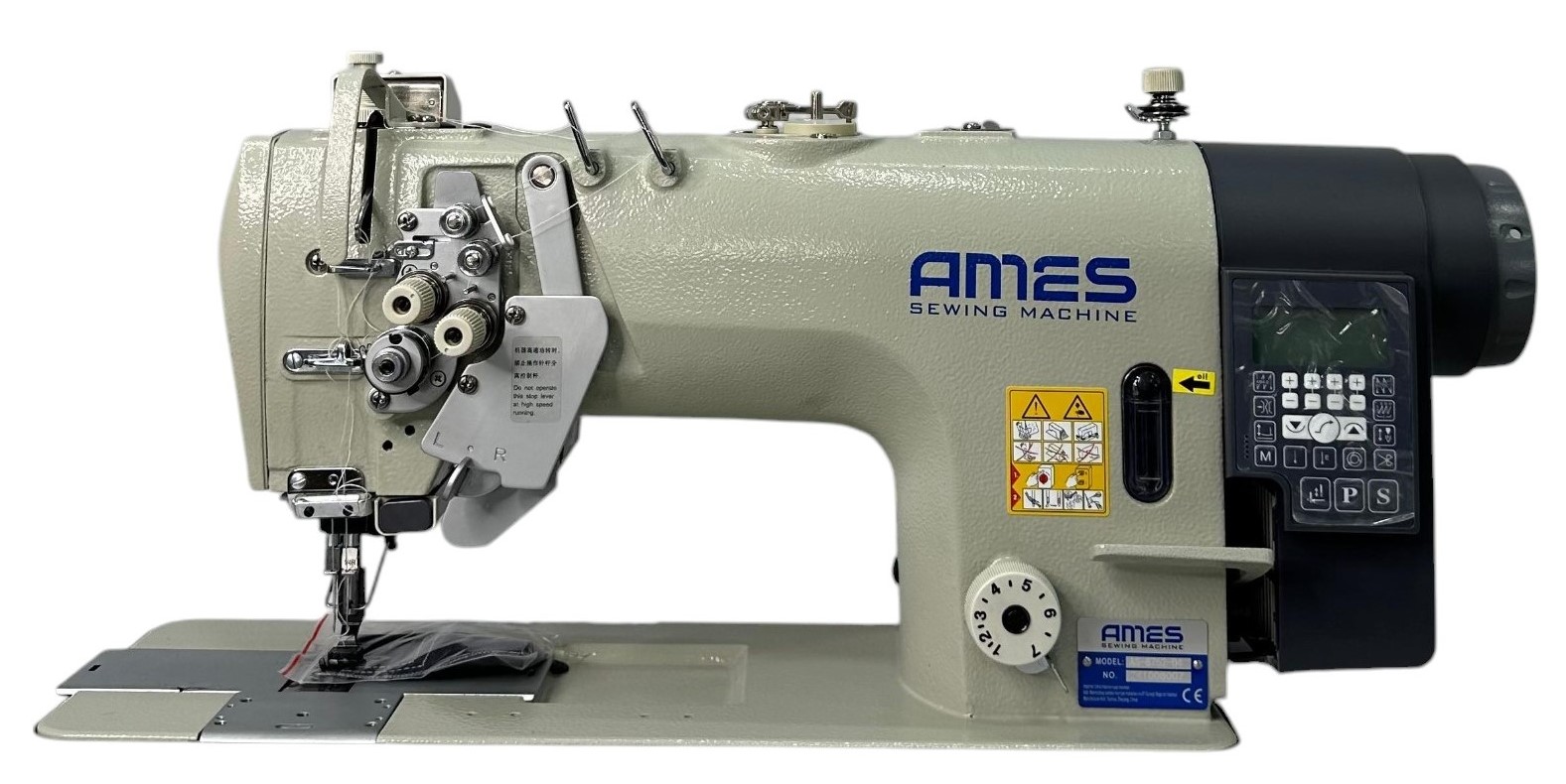 AS-8752-D4 Ames İptalli Büyük Mekik Otomatik Çift İğne (Dik Bıçak) Çin Kontrol Sistem