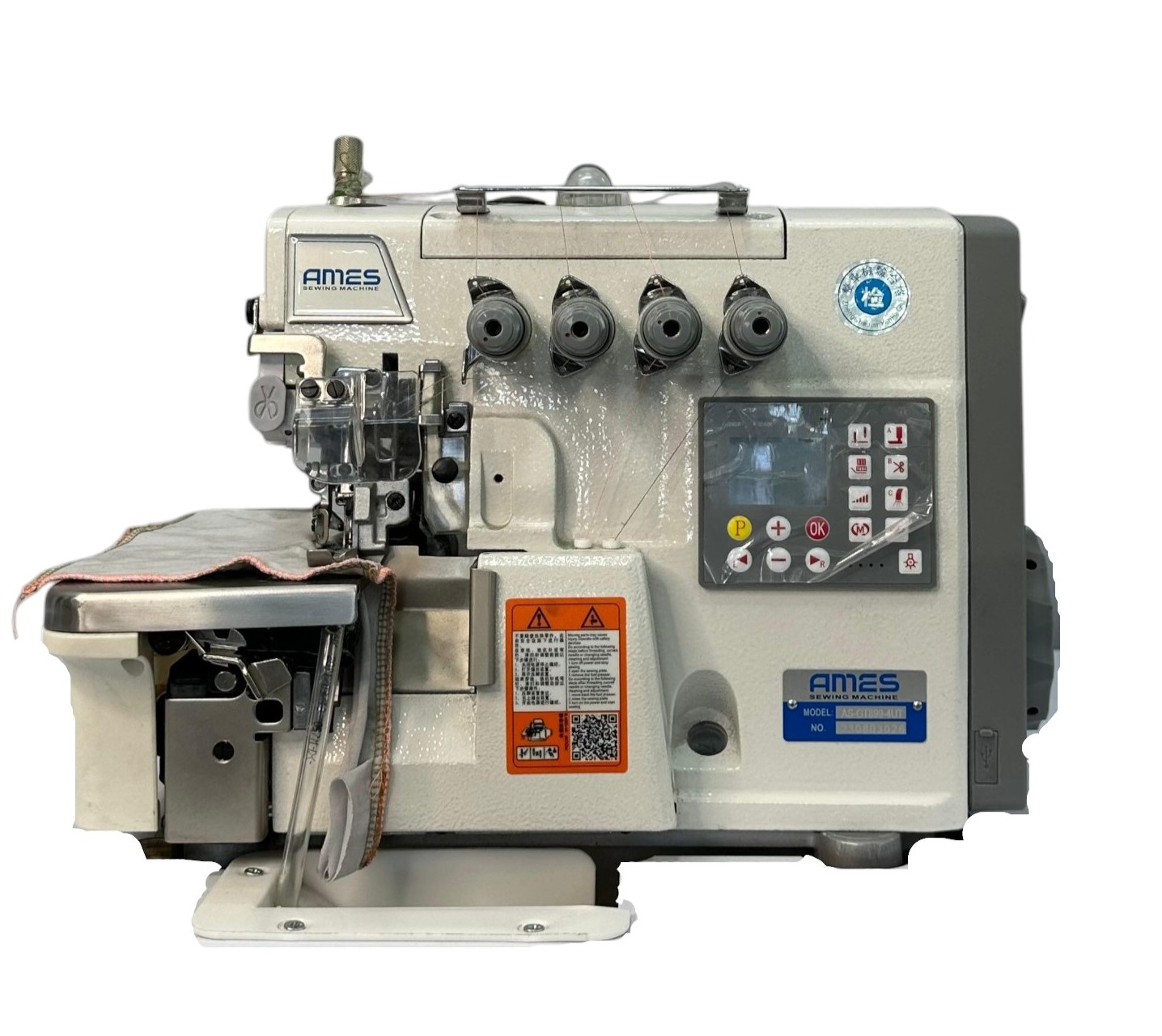 GT-890-4-SUT-AT-BK Ames Full Fonksiyon 4 İplik Elektrikli Kıstırmalı Overlok-Yerli Sistem