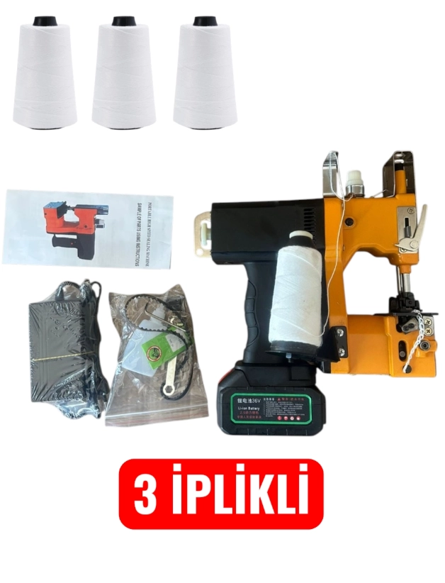 AMES Yuki Çuval Ağzı Dikiş Makinası Şarjlı  (2600MA) +3 İplikli