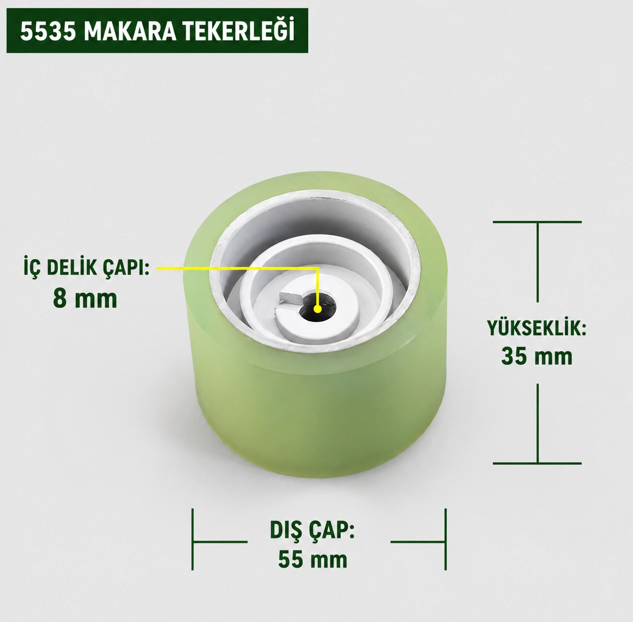 P5535K Racing Merdane Lastiği Poliüretan Kumaş Çekiş Merdanesi (PU Feed Roller)