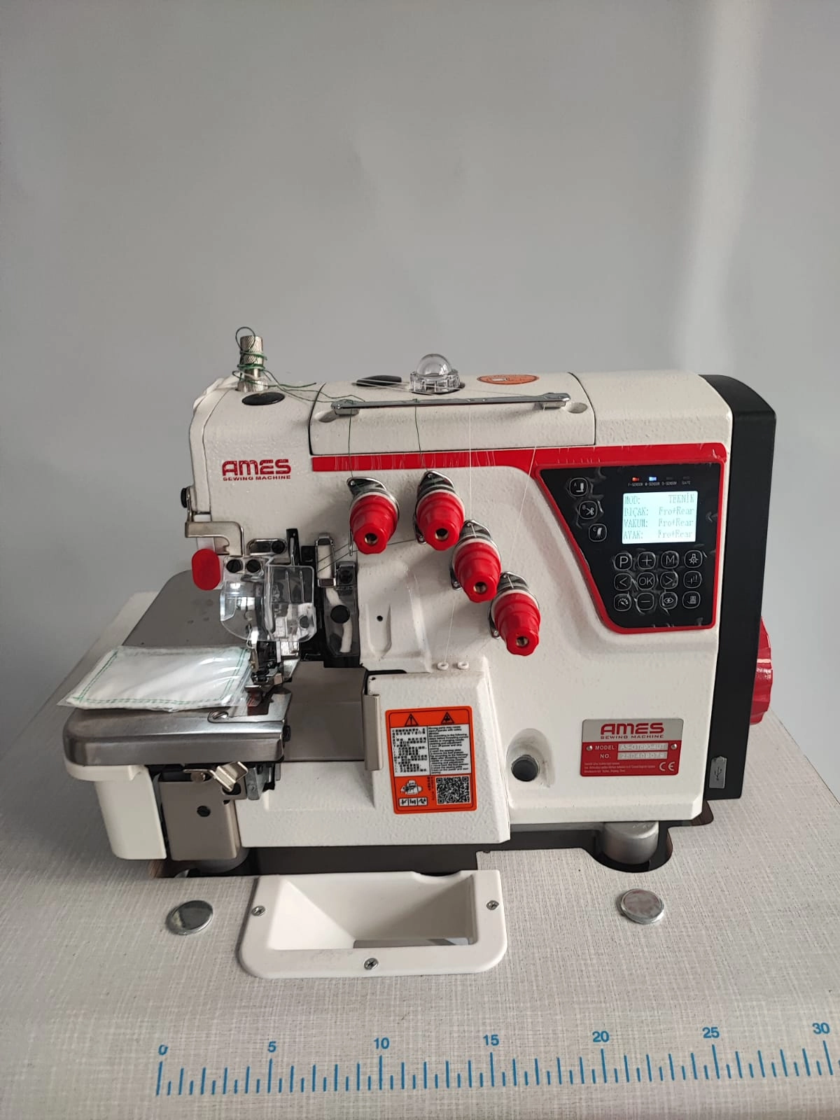 GT-890-4-UT AMES FULL FONKSİYON 4 İPLİK ELEKTRİKLİ OVERLOK (STEP MOTOR) -(55 cm masa)