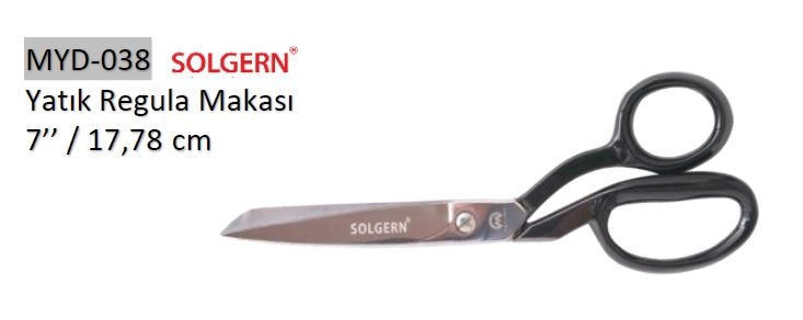 Solgern MYD-038 232-7 Siyah Saplı Yatık Regula Makası 17,78 cm No: 7