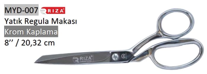 Rıza 3157-8 Krom Kaplama Yatık Regula Makası Süper Kalite No: 8 – 20,32 cm (MYD-007)