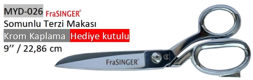 Rıza Özel Üretim Krom Kaplama Kutulu Terzi Makası No: 9 – 22,86 cm (MYD-026)