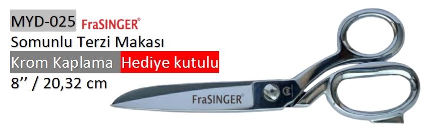 Rıza Özel Üretim Krom Kaplama Kutulu Terzi Makası No: 8 – 20,32 cm (MYD-025)