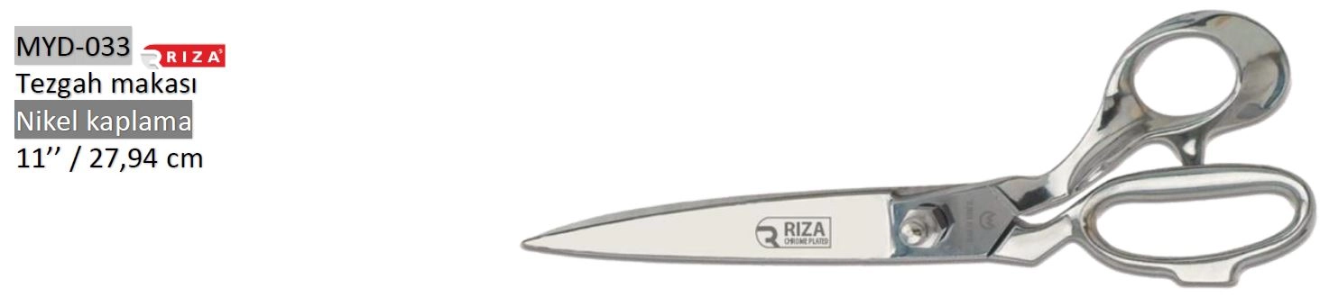 Rıza Tezgâh Makası Nikel Kaplama No: 11 – 27,94 cm (MYD-033)