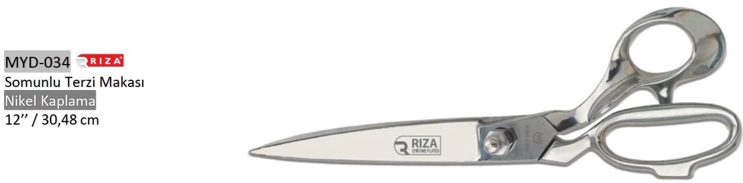 Rıza Tezgâh Makası Nikel Kaplama No: 12 – 30,48 cm (MYD-034)