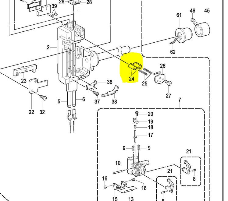 AMES & BROTHER Çift İğne İptalli İğne Mili Üst Tutucu Pim – SA4183-001