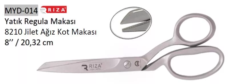 Rıza 8750-8 Paslanmaz Çelik Yatık Regula Makası No: 8 – 20,32 cm (MYD-014)