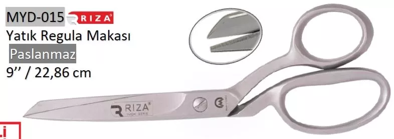 Rıza 8750-9 Paslanmaz Çelik Yatık Regula Makası No: 9 – 22,86 cm (MYD-015)