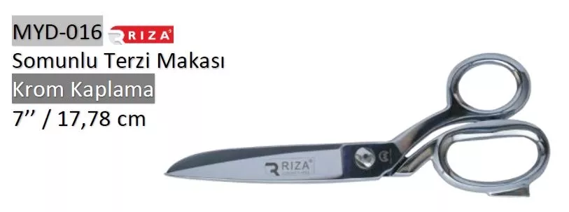 Rıza 6257-7 Krom Kaplama Somunlu Terzi Makası No: 7 – 17,78 cm (MYD-016)