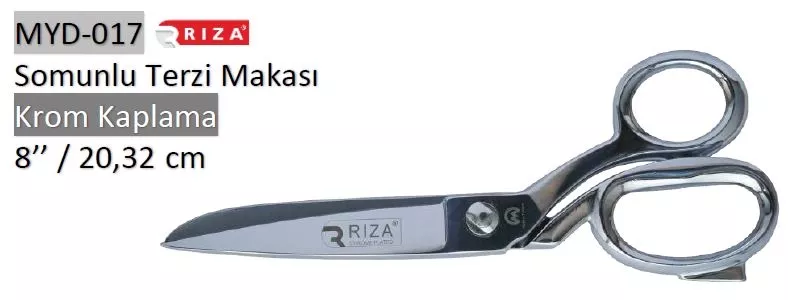 Rıza 6257-8 Krom Kaplama Somunlu Terzi Makası No: 8 – 20,32 cm (MYD-017)