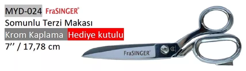 Rıza Özel Üretim Krom Kaplama Kutulu Terzi Makası No: 7 – 17,78 cm (MYD-024)