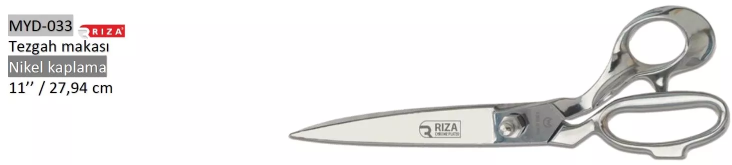 Rıza Tezgâh Makası Nikel Kaplama No: 11 – 27,94 cm (MYD-033)