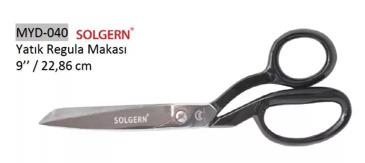 Solgern MYD-040 232-9 Siyah Saplı Yatık Regula Makası 22,86 cm No: 9