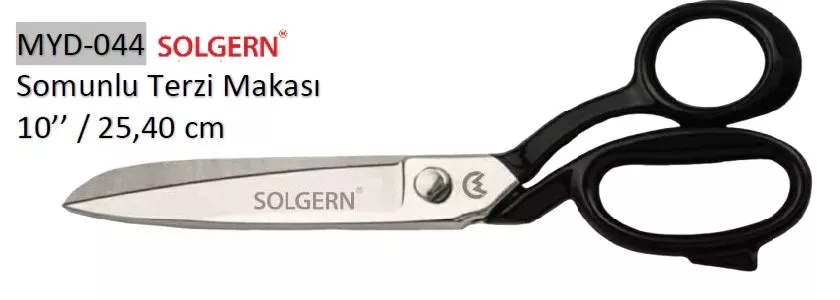 Solgern MYD-044 421-10 Somonlu Terzi Makası Siyah Saplı 25,40 cm No: 10