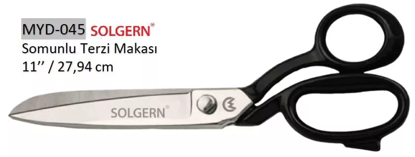 Solgern MYD-045 421-11 Somonlu Terzi Makası Siyah Saplı 27,94 cm No: 11