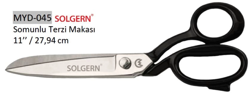 Solgern MYD-045 421-11 Somonlu Terzi Makası Siyah Saplı 27,94 cm No: 11